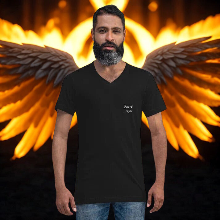 Unisex Streetwear Kurzarm T-Shirt – V-Ausschnitt ✞