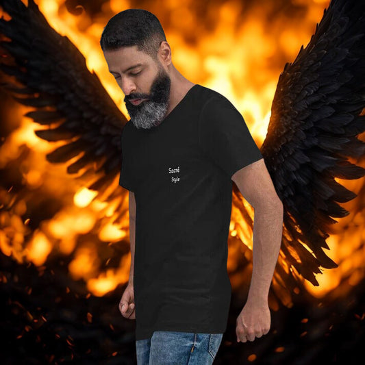 Unisex Streetwear Kurzarm T-Shirt – V-Ausschnitt ✞